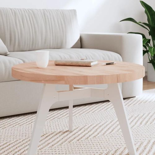 Dessus De Table En Bois Massif De Hetre | ?70x4 Cm, Rond, Compact, Gain De Place, Multifonctionnel