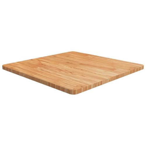 Dessus De Table Carre En Bois De Chene Massif | 70x70x2,5 Cm, Surface Vernie, Multifonctionnel, Design Rustique