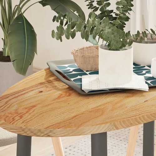 Dessus De Table En Chene Massif 100x50x2 Cm Ovale | Plateau Multifonctionnel, Surface Lisse, Resistant Aux Insectes, Pour Table Basse Ou Bar