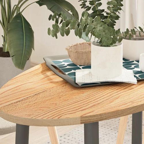 Dessus De Table En Chene Massif 100x50x2 Cm Ovale | Plateau Multifonctionnel, Surface Lisse, Resistant Aux Insectes