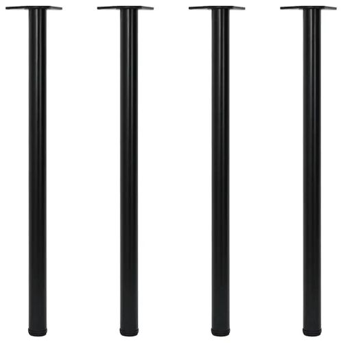 Pieds De Table Reglables En Hauteur En Acier | 4 Unites, 1100 Mm, Noir, Stable Pour Bureau/Bar, Sols Inegaux