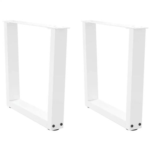 Pieds De Table Basse En Forme De V En Acier | 2 Pieces, Blanc, 60 X (42-43,3) Cm, Compact, Stabilite Optimale, Design Moderne