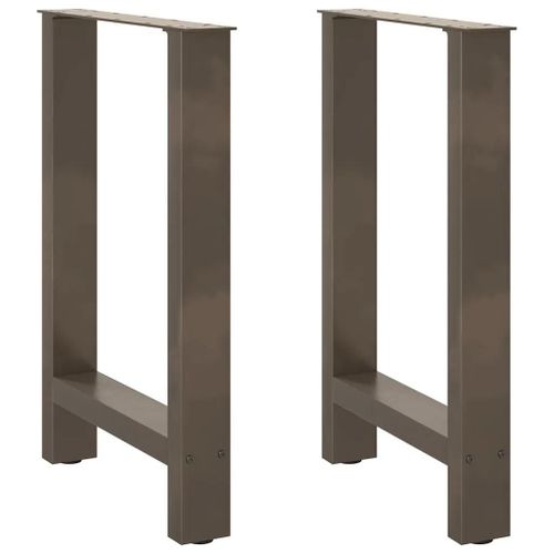 Pieds De Table A Manger En Acier Naturel | 2 Pieces 60 X (72-73) Cm, Structure Robuste, Niveleurs Reglables, Montage Facile