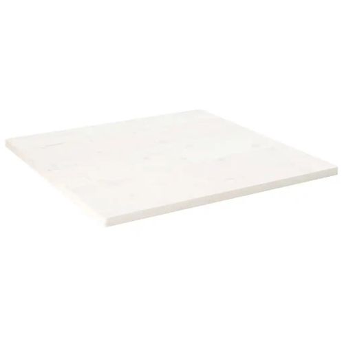 Dessus De Table En Pin Massif | 70x70x2,5 Cm Blanc, Polyvalent, Design A Bords Arrondis, Gain De Place