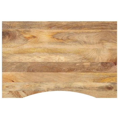Dessus De Bureau En Manguier Massif 90x50x2,5 Cm | Plateau Brut Avec Courbe, Design Rustique, Polyvalent Pour Bureau Ou Salle A Manger