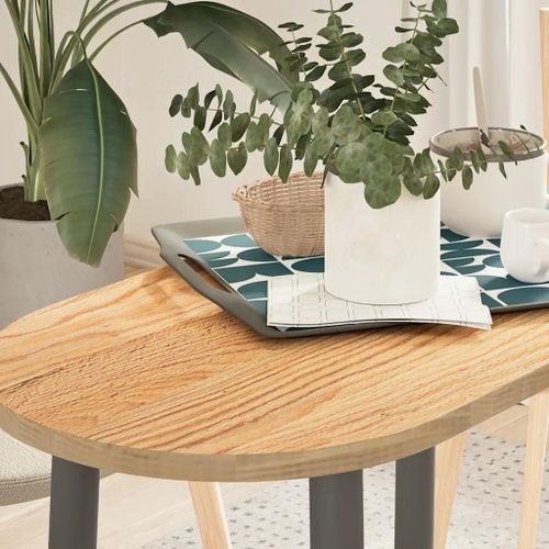 Dessus De Table En Chene Massif 80x40x2 Cm Ovale | Plateau Multifonctionnel, Surface Lisse, Resistant Aux Insectes
