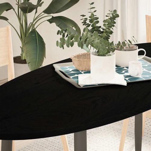 Dessus De Table En Chene Massif 140x60x2 Cm Ovale | Plateau Multifonctionnel, Surface Lisse, Resistant Aux Insectes, Pour Table Basse Ou Bar