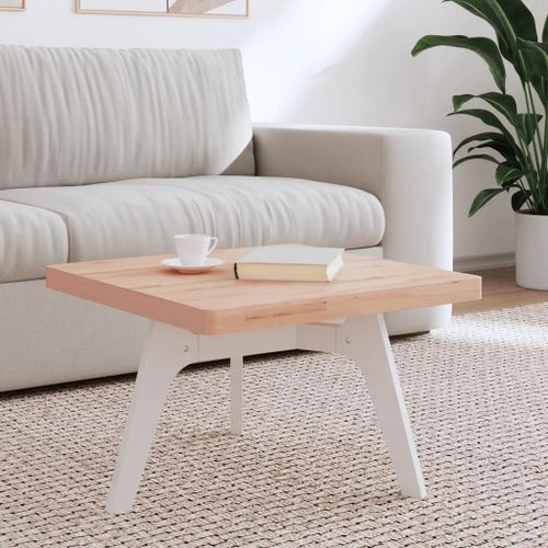 Dessus De Table En Bois Massif De Hetre 60x60x4 Cm | Carre, Compact, Renovation Facile, Polyvalent Salon/Bureau, Securite Enfants