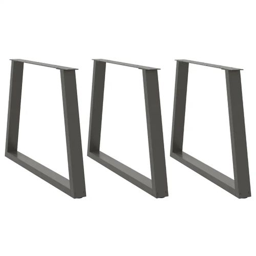Pieds De Table A Manger En Forme De V En Acier Thermolaque | 3 Pieces, Anthracite, 100 X (72-73,3) Cm, Compact, Stabilite Reglable, Design Moderne