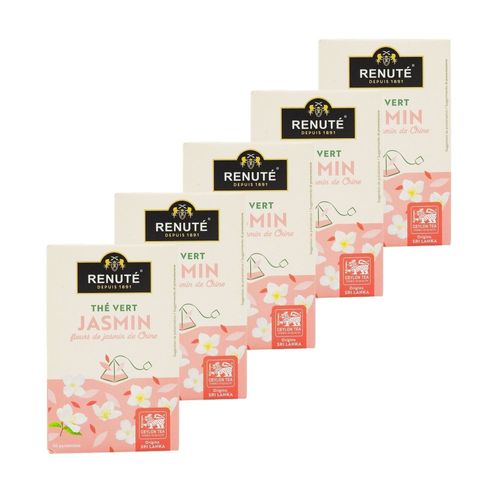 Lot 5x Thé Vert Au Jasmin - 20 Sachets - Boîte 32g