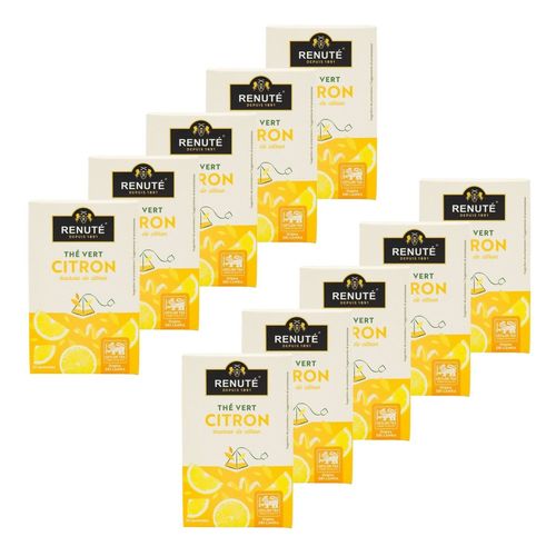Lot 10x Thé Vert Au Citron - 20 Sachets - Boîte 32g