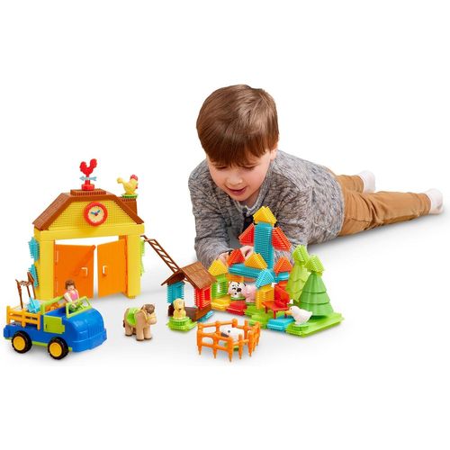 BAERTMY-Blocs De Construction Ferme Jouet Set 67 Pièces¿Jouets Éducatifs Blocs De Construction Avec Poils, Animaux De La Ferme, Figurines¿Jouets Pour Enfants Et Bébés À Partir De 2 Ans