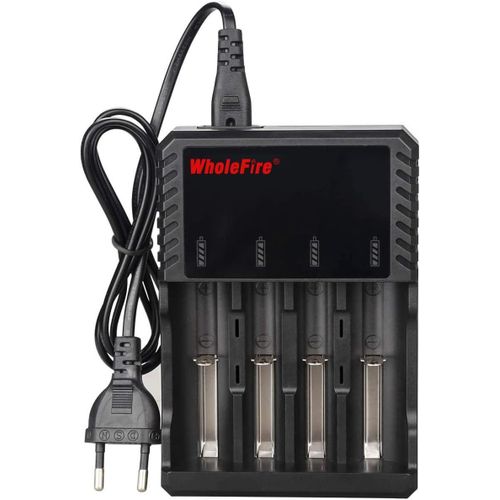 BAERTMY-Chargeur De Batterie Universel Intelligent Avec Écran Led Et 4 Piles Rechargeables Aaa 3,7 V 18650 26650 22650 17670 16340(Rcr123A)