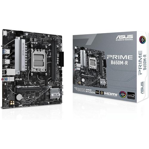 BAERTMY-Prime B650M-R ¿ Carte Mère Amd Ryzen Am5 B650 Micro-Atx (Ddr5, Support Pcie 4.0, Realtek 2.5Gb Ethernet, Hdmi, Sata 6 Gb/S, Usb 5 Gb/S Type-C En Façade, Aura Sync Rgb)