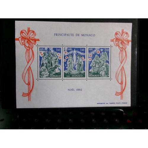 Principauté De Monaco "Noël 1982" - Bloc Feuillet N°23 - Y.T. N° 1351, 1353, 1354 (Personnages De La Crèche)