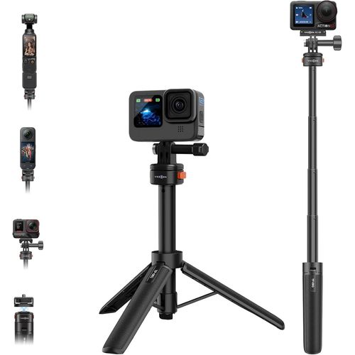 NAERYUT-Mini Selfie Stick Tripod With Quick Release Magnetic Mount&1/4 Inch Quick Release Screw For Gopro Hero 13/12/11/10,Dji Osmo Pocket 3,Osmo Action 5 Pro/4,Insta360 X5/X4/Ace Pro 2 Etc.