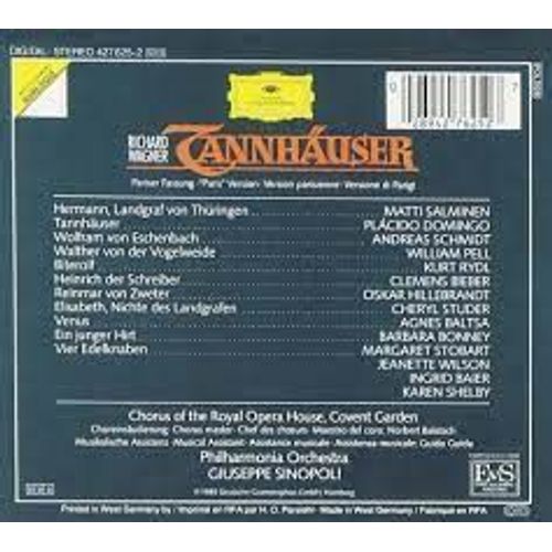 Richard Wagner Tannhäuser Version De Paris Par Placido Domingo Cheryl Studer Agnès Baltsa Matti Salminen Kurt Rydl Chorus Royal Opera House Covent Garden Philharmonia Orchestra Dir Giuseppe Sinopoli