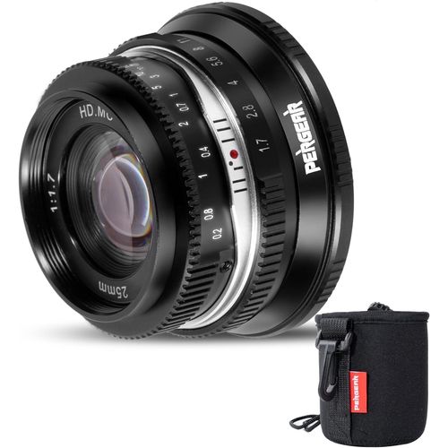 NAERYUT-Aps-C Fuji Fx 25Mm F1.7 Manual Lens Compatible With Fujifilm X-T3 X-H1 X-Pro2 X-E3 X-T1 X-T2 X-T4 X-T5 X-T10 X-T20 X-T200 Xs10 X-A2 X-E2 X-E1 X30 Cameras X70 XA1 (Black)