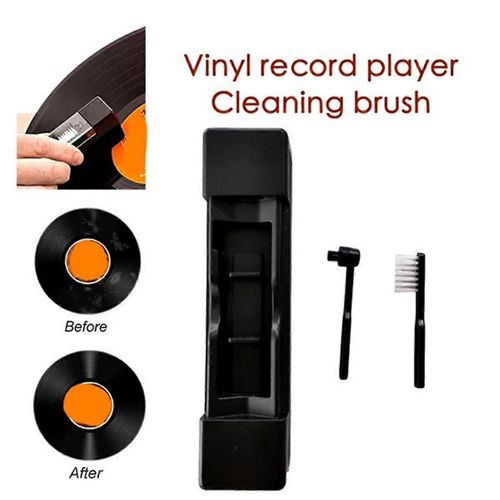 Kit de nettoyage de disque vinyle Brosse en velours antistatique Dépoussiérant pour lecteur de platine vinyle CD/LP Phonographe Accessoire