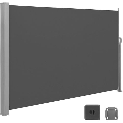 Paravent extérieur 200 x 350 cm (H x L), Store latéral Brise-vue Paravent retractable - Gris Anthracite