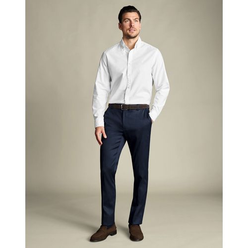 Pantalon À Texture Élégante - Bleu Denim Pour Homme Par Charles Tyrwhitt