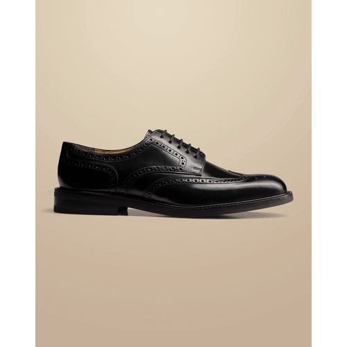 Chaussures Derbies Richelieu En Cuir Brillant À Semelle En Caoutchouc - Noir Pour Homme Par Charles Tyrwhitt - 44