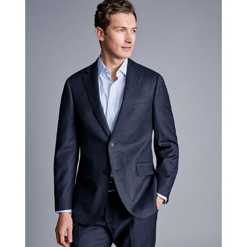 Veste De Costume Italienne À Pois - Bleu Jean Pour Homme Par Charles Tyrwhitt
