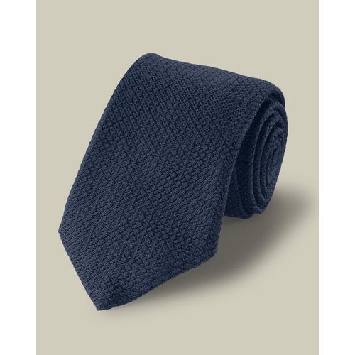 Cravate En Soie Grenadine Italienne - Bleu Marine Pour Homme Par Charles Tyrwhitt