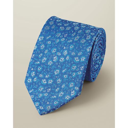 Cravate En Soie À Motif Floral - Bleuet Pour Homme Par Charles Tyrwhitt