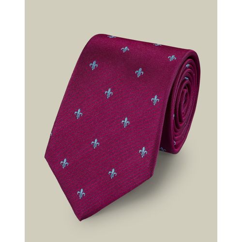 Cravate En Soie - Violet Mûre En Argent Pour Homme Par Charles Tyrwhitt