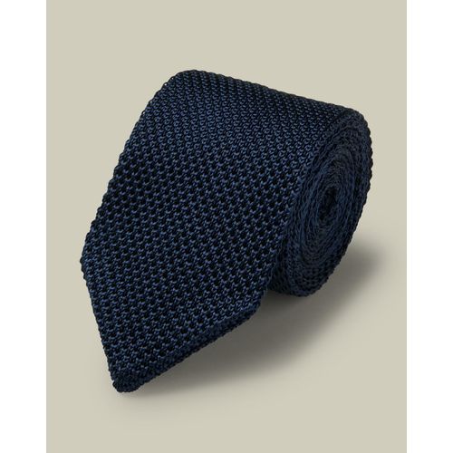 Cravate Slim En Maille De Soie - Bleu Marine Pour Homme Par Charles Tyrwhitt