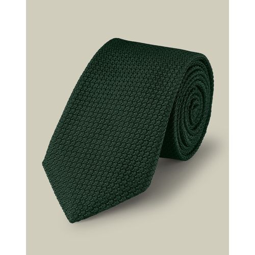 Cravate Italienne En Grenadine - Vert Foncé Pour Homme Par Charles Tyrwhitt