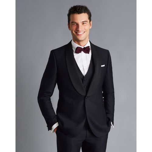 Veste De Costume À Revers Châle - Bleu Nuit En Bleu Marine Pour Homme Par Charles Tyrwhitt