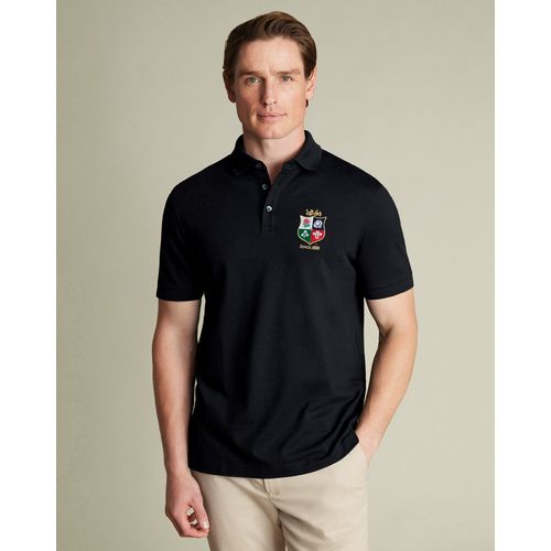 Polo En Piqué The Lions - Noir Pour Homme Par Charles Tyrwhitt
