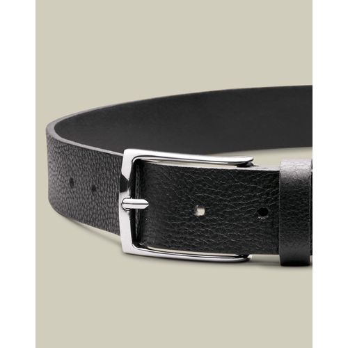 Ceinture Chino En Cuir Texturé - Noir Pour Homme Par Charles Tyrwhitt