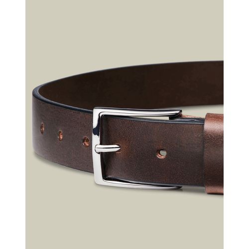 Ceinture Chino En Cuir - Chocolat En Marron Pour Homme Par Charles Tyrwhitt