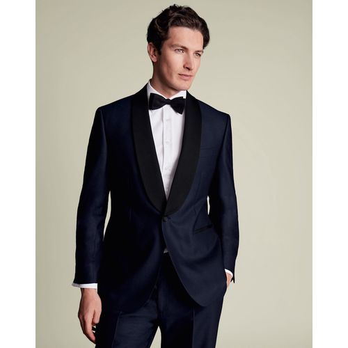 Veste De Costume À Revers Châle - Bleu Marine Pour Homme Par Charles Tyrwhitt