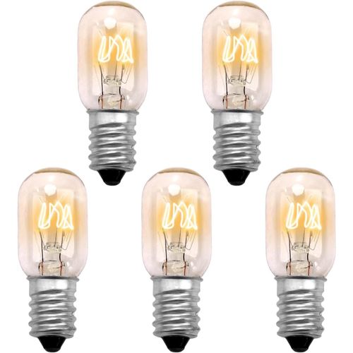 Ershi-5x Ampoule Frigo 15w E14 Ampoule Lampe De Sel Dimmable Blanc Chaud, Ampoule Hotte Aspirante, 2700k 300 Degré Lampe Pou Four,[2
