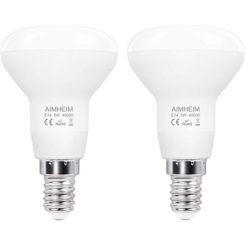 Ershi-Ampoule Led E14 Spot R50 4000k, 5w Équivalent Halogène 40w, E14 Led Spot R50 Blanc Neutre, 550 Lm, Culot Vis E14 Led Réflect[2