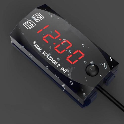 Voltmètre numérique universel LED, jauge de tension, horloge