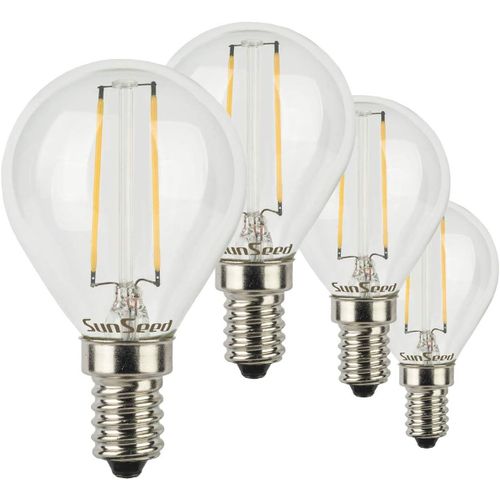 Ershi-4x Ampoule Filament Led Sphérique E14 2w Équiv. 25w Blanc Chaud 2700k[4377]