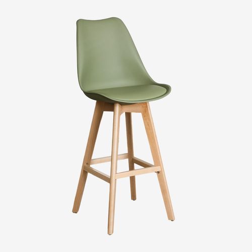 Lot De 2 Tabourets Hauts (76 Cm) Nordic Vert Militaire Clair