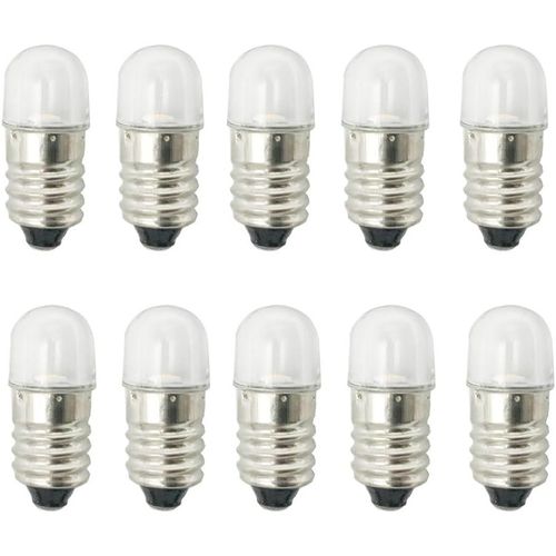 Ershi-Ampoule Led E10 0,5 W 12 V Blanc Froid Lampe De Poche Phare Mini Phare Lampe De Poche Remplace 6000 K (20)[4313]