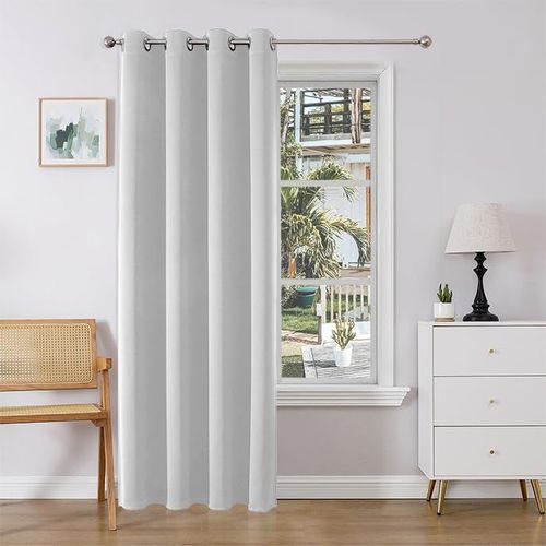 Ershi-Rideaux Occultants Opaques 1 Pièce Gris Blanc,Rideau Porte D'entrée Thermique,Isolant Thermique Pour Chambre,Cuisine,Salon,D[1