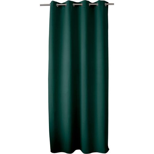 Ershi-Rideau Occultant Avec ?Illets Argentés, Vert Foncé, 140x240cm, 100% Polyester, Tissu Certifié Oeko-Tex, Collection Réglisse[88