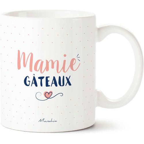 Ershi-Mug Cadeau Mamie - Mamie Gâteaux - 330 Ml Céramique - Tasse Mamie - Noël, Anniversaire Grands-Mères - Fête Des Grands-Mères,[1