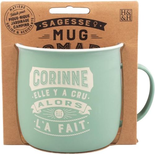 Ershi-Mug Nomade - Mug À Thé Et Café Personnalisé Corinne - Cadeau Pour Femme, Turquoise[110]