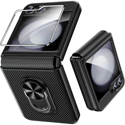 Ershi-Coque Pour Samsung Z Flip 6,Coque Z Flip 6 Avec Protection D'écran Arrière & Charnière,Anneau Rotatif À 360 ° Etui,Antichoc [6