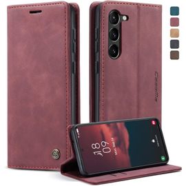 Ershi-Coque Samsung Galaxy S23 5g, Housse Antichoc En Cuir Pu Premium Fentes Cartes Etui Pochette De Portefeuille Avec Fonction Su[7