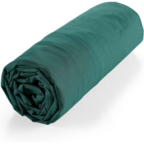 Ershi-Douceur D'intérieur, Drap Housse (90 X 190 Cm) Biolina Emeraude, 100% Coton Bio[95]